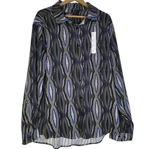 Houston White (Target) Men's Bold Pattern L/Sl Button Up Shirt XL & XXL